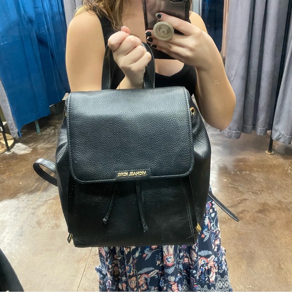 Michael Kors Black Leather Backpack Ginger Pebbled Commute - Picture 12 of 12